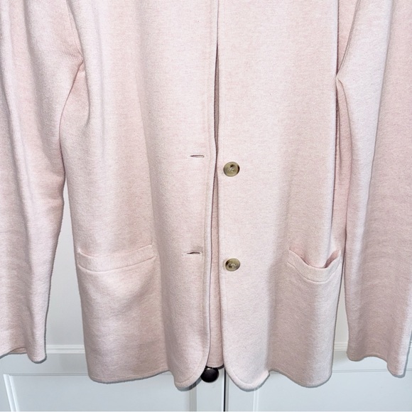 J. Crew Sweater Blazer Pink Knit Single Breasted Large Classic Preppy NormCore - Picture 5 of 7